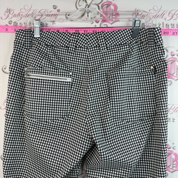 abacus capri pants plaid gingham picnic Black & White Gingham Pants peddle push - Picture 6 of 15